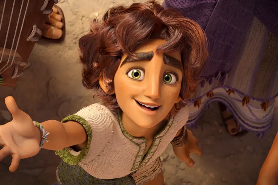 Animowana postać uśmiecha się i macha ręką