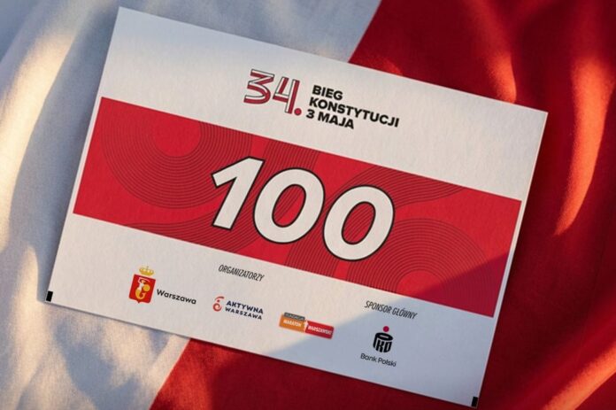 Kartka z numerem startowym 